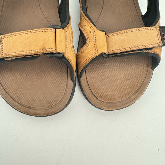 Vionic Neil Brown Nubuck‎ Leather Breathable Adjustable Platform Sandals Sz 7